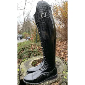 Custom DeNiro Tintoretto Dressage Boot - Black Lucidi with Swarovski Buckle