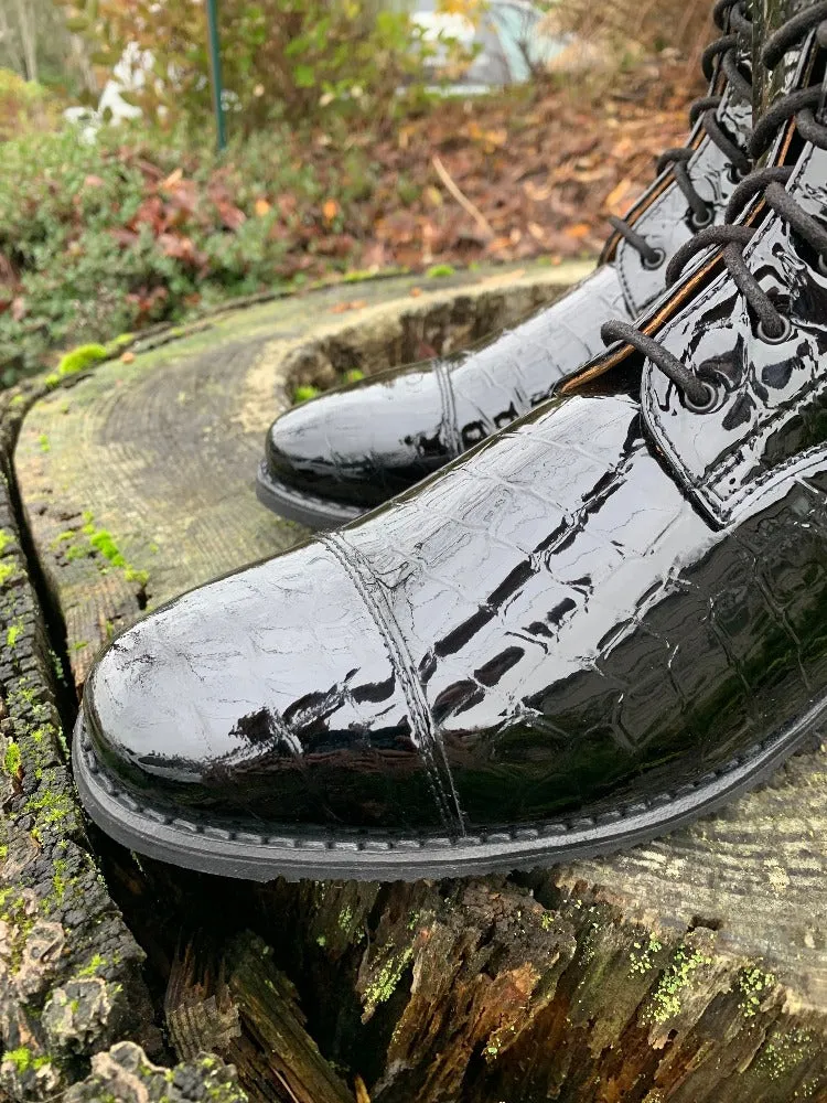 Custom DeNiro Tintoretto Dressage Boot - Black Lucidi with Swarovski Buckle