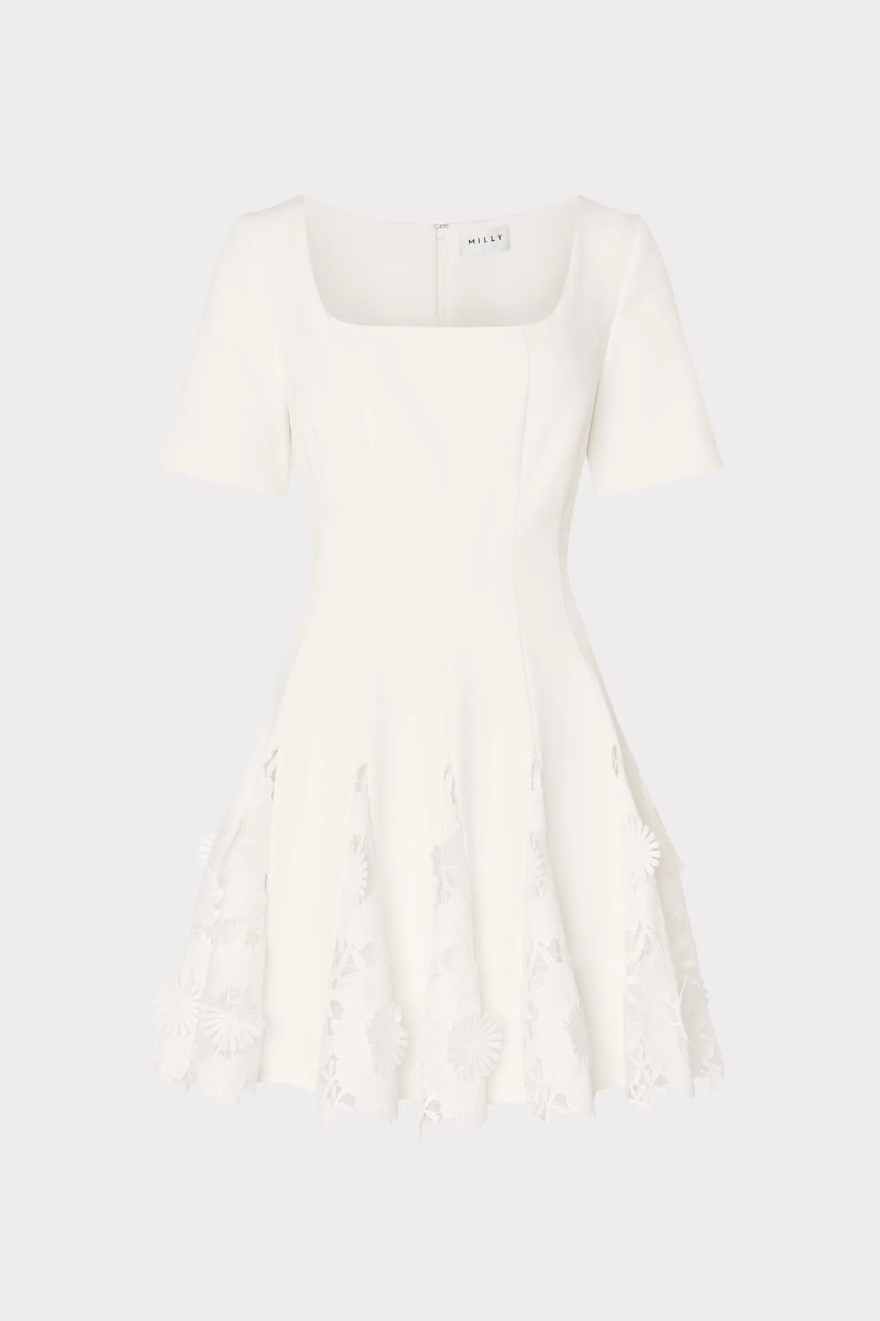 Joy Lace Combo Mini Godet Dress