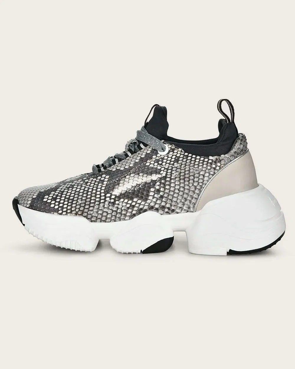 Sneakers grey exotic leather