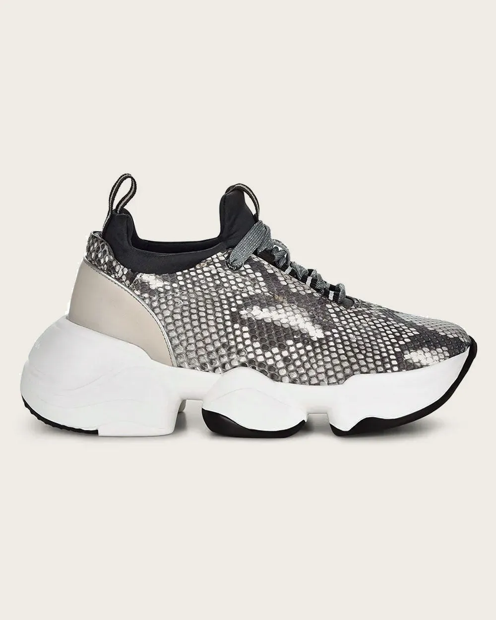 Sneakers grey exotic leather