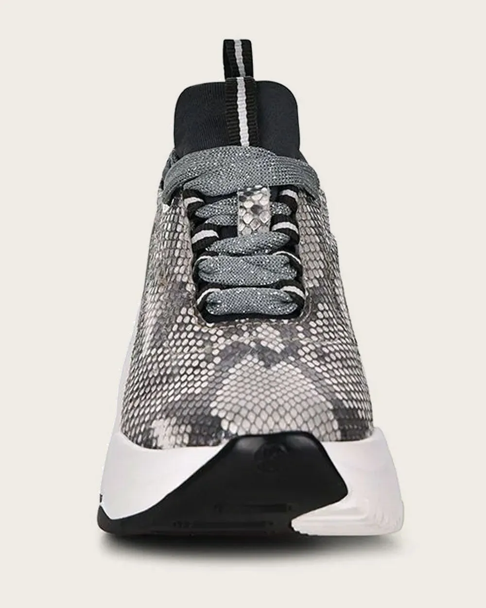 Sneakers grey exotic leather