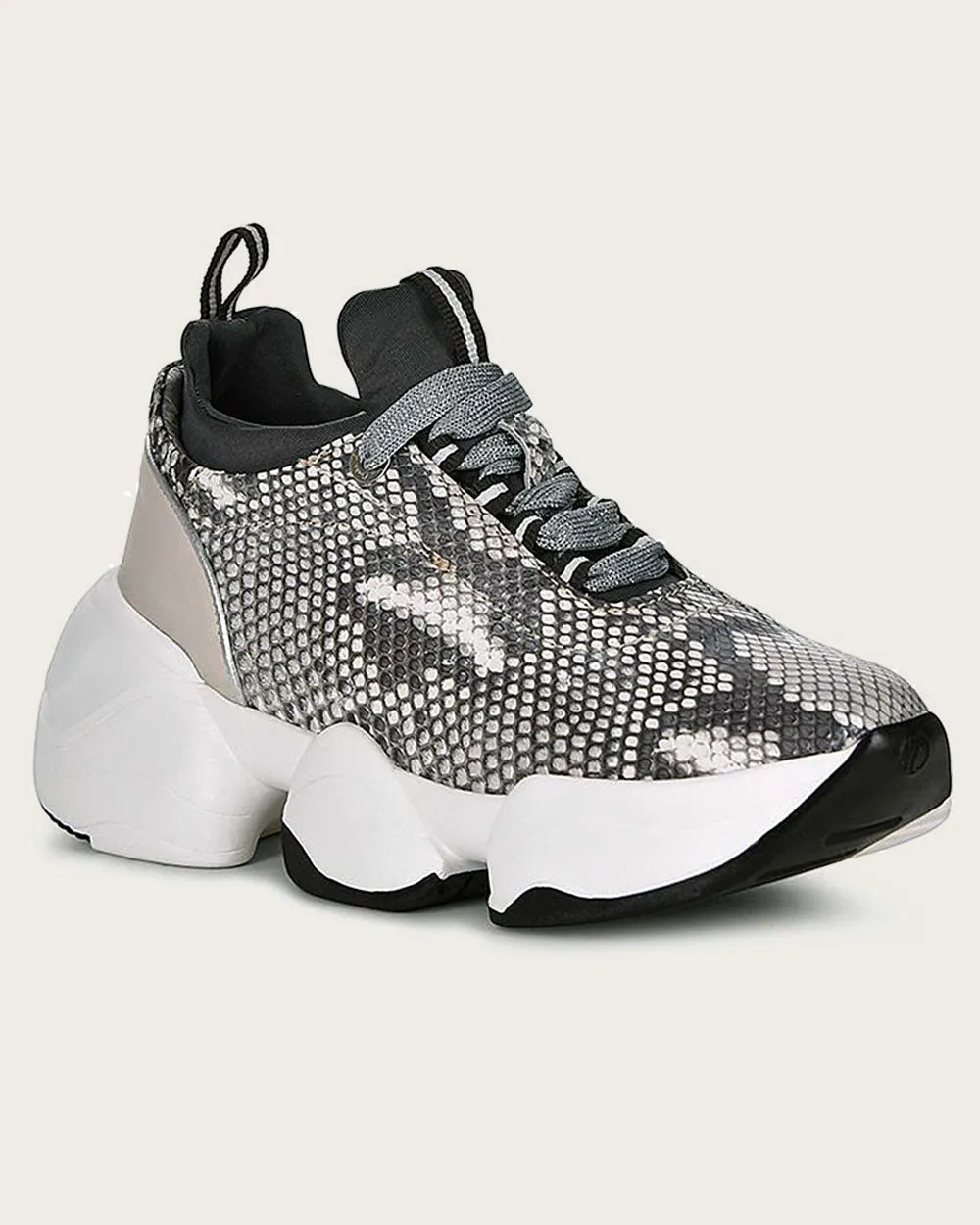 Sneakers grey exotic leather