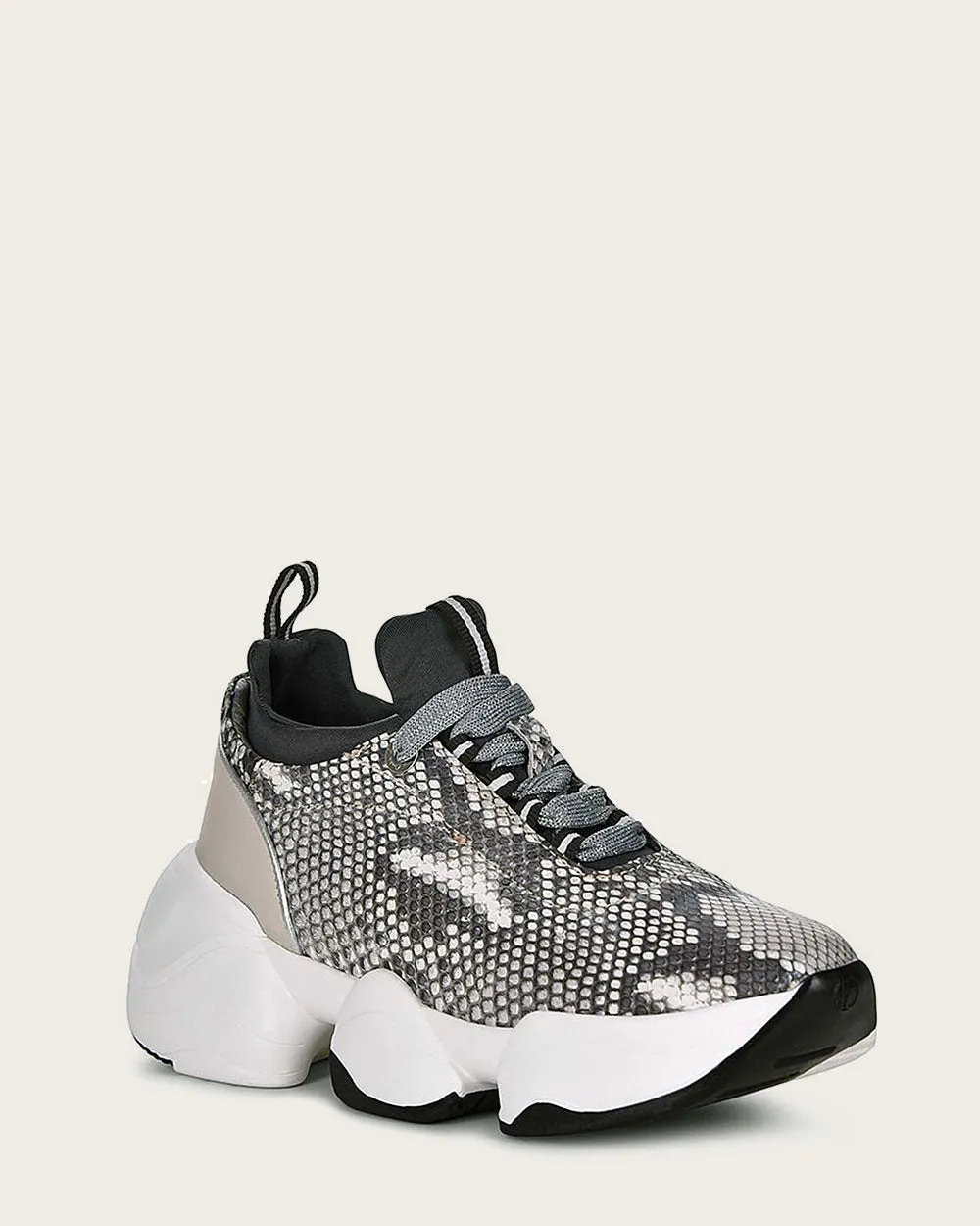Sneakers grey exotic leather