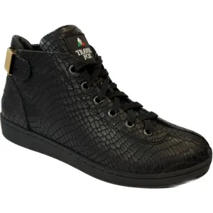 Travel Fox Malibu Nappa Men's Black Leather High Top Sneakers 915601-085